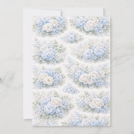 Convite Padrão Floral SoftBlue Elegante Botânico Romântico