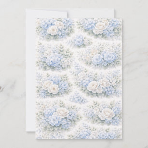 Convite Padrão Floral SoftBlue Elegante Botânico Romântico