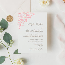Convite Padrão francês Regência rosa Fleur de Lis