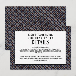 Convite Padrão Geométrico da Trendy, Detalhe de Aniversári