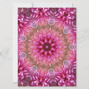 Convite Padrão Geométrico de Flor Cor-de-Rosa Mandala - 67