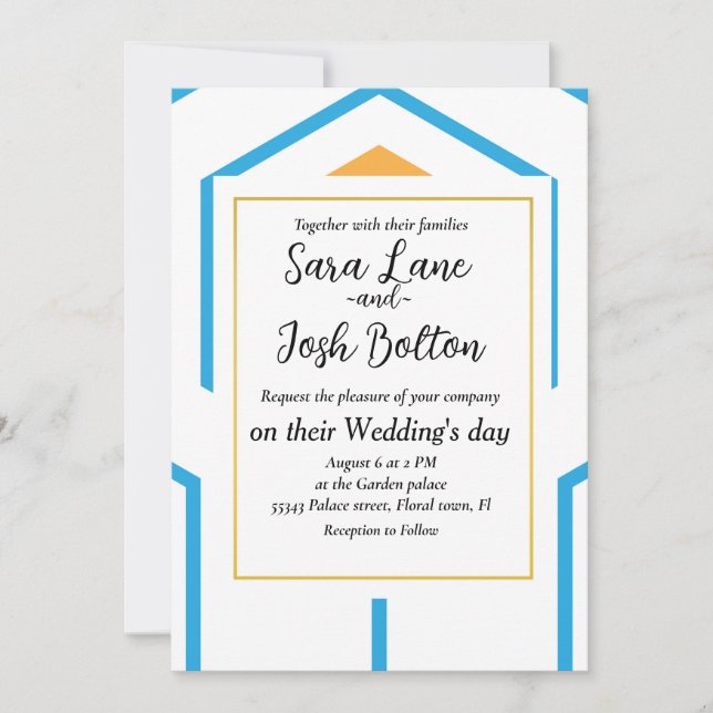 Convite Padrão geométrico do abstrato hexágono no preto la (Frente)