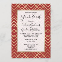 Padrão Geométrico do Deco de Arte Vermelha Chinesa