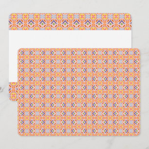 Convite Padrão Geométrico Mosaico Pixel Pastel Retro