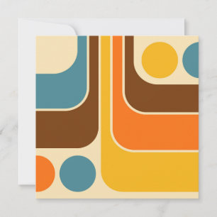 Convite Padrão Geométrico Vintage com Estilo Retro dos Ano