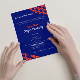 Convite PADRÃO Laranja Azul SHRIMPLY, Chá de fraldas Aqiqa