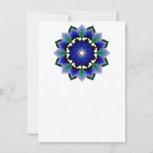 Convite Padrão Mandala 02 em azul escuro