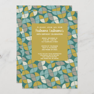 Convite Padrão MCM - Festa de aniversário de ouro verde-la