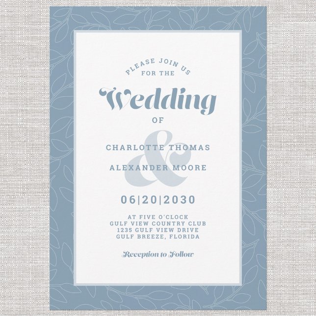 Convite Padrão moderno de folhas simples de Abstrato | Azu (Criador carregado)