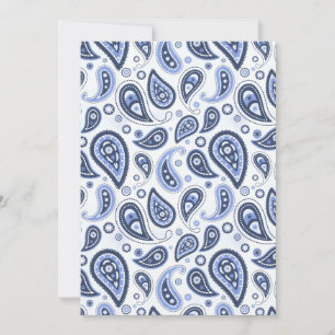 Convite Padrão Paisley Azul