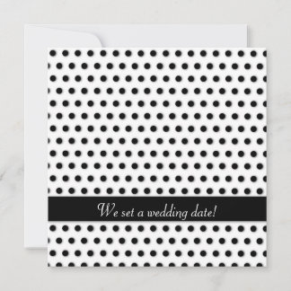 Convite Padrão Polkadot Preto de Tinta