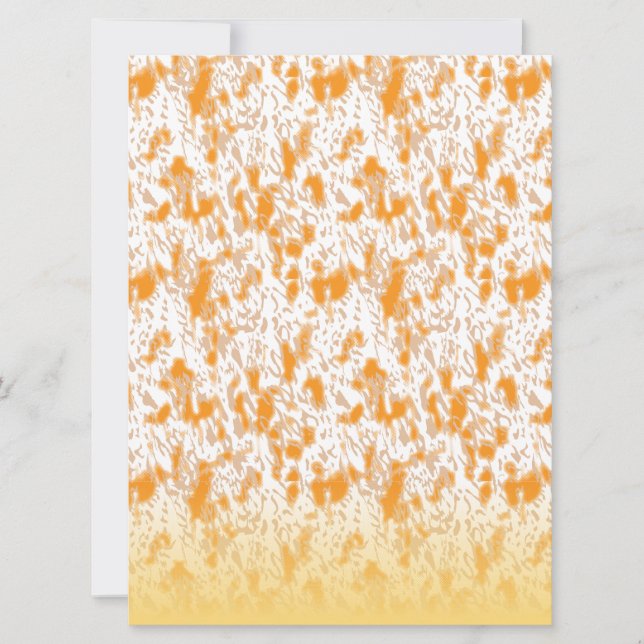 Convite Padrão têxtil com laranja vibrante e dourado (Frente)