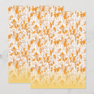 Convite Padrão têxtil com laranja vibrante e dourado