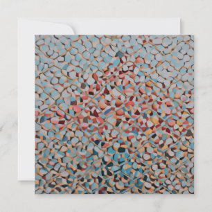 Convite Padrão Texturizado Abstrato Fluxo Mosaico Azul