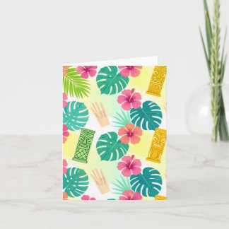 Convite Padrão Tiki Havaiano Tropical para Casamento Festa