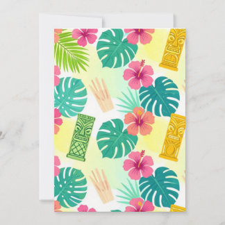 Convite Padrão Tiki Havaiano Tropical para Casamento Festa