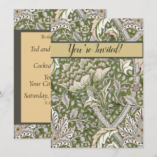Convite : Padrão Verde Windrush de William Morris: Vintage