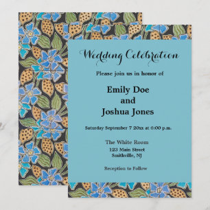 Convite Padrão Vinca das Flores Azuis