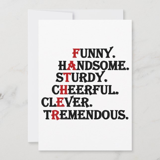 Convite Padre Funny Belsome Dia de os pais (Frente)