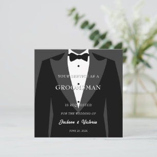Convite Padrinho de casamento Classy Tuxedo