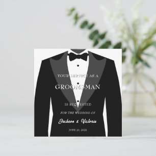 Convite Padrinho de casamento Classy Tuxedo