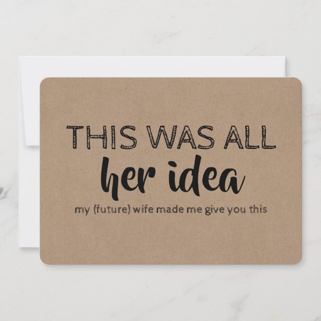 Convite Padrinho de casamento engraçado ou melhor proposta (Frente)