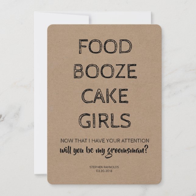 Convite Padrinho de casamento Moderno / Melhor Proposta En (Frente)