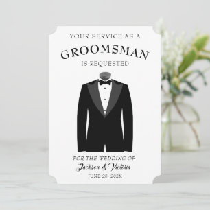 Convite Padrinho de casamento na moda Tuxedo