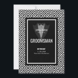Convite Padrinho de smoking, padrinho de smoking preto e b<br><div class="desc">Padrinho de smoking terno de smoking preto e branco. você será meu padrinho,  padrinho de convites de smoking personalizados. Convites de despedida de solteiro elegantes em preto e branco. Confira o resto da coleção para ver belos enfeites para casa.</div>