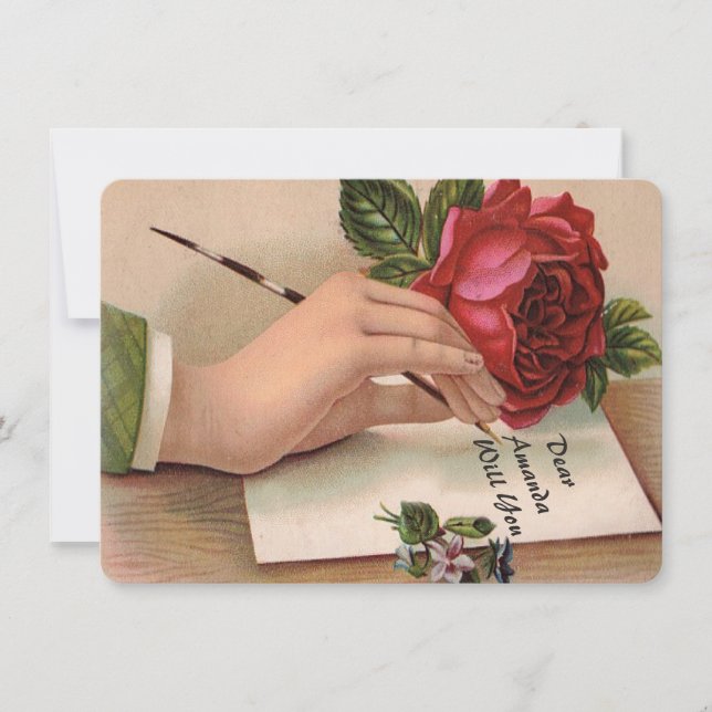 Convite Padrinho/madrinha personalizado vintage (Frente)