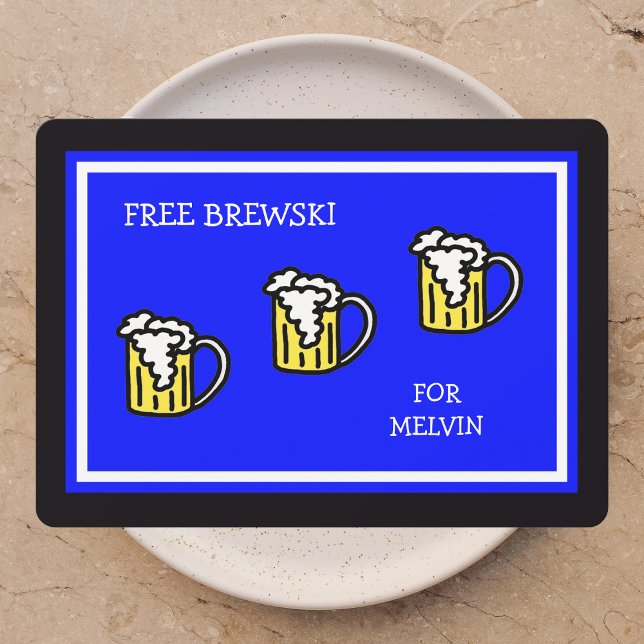 Convite Padrinhos de casamento Azul com Brewski (Criador carregado)