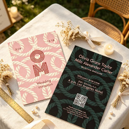Convite padrões de corda entrelaçados simbólicos casamento