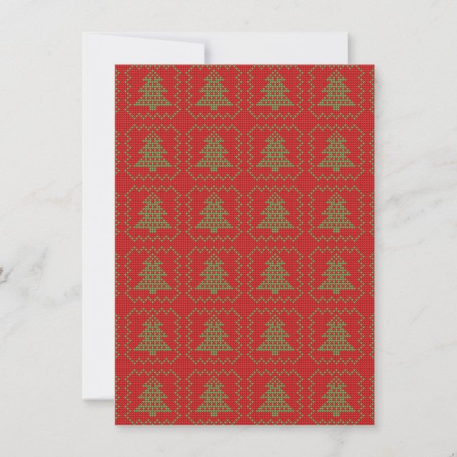 Convite Padrões de suéter feio da árvore de Natal Cozy (Frente)
