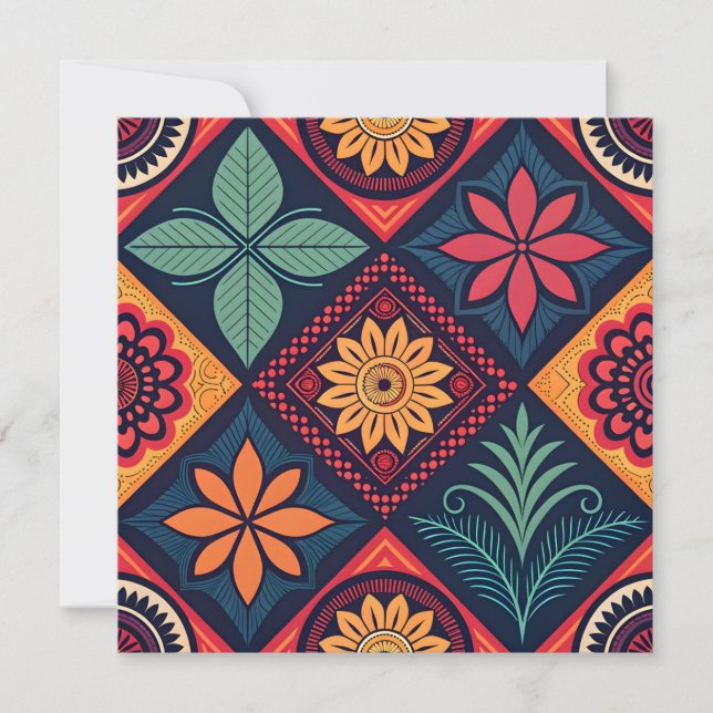 Convite Padrões mágicos das flores (Frente)