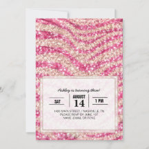 Padronizado de Zebra com Brilho Rosa Menina       