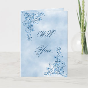 Convite Page Boy Greeting Card: Sky Blue Elegance