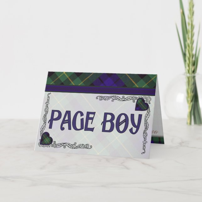 Convite Page Boy - Invitation - Scottish Tartan Barclay (Frente)