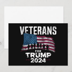 Convite Pai Avô Veteranos Para Trump 2024 Bandeira America