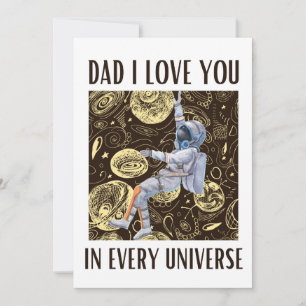 Convite Pai de astronauta engraçado Eu te amo em todo univ