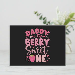 Convite Pai Do Berry Sweet One Strawberry Birthday