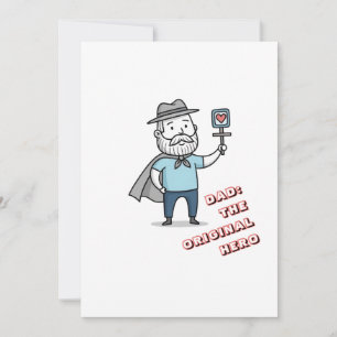 Convite Pai do Dia de os pais Personalizável Herói Origina