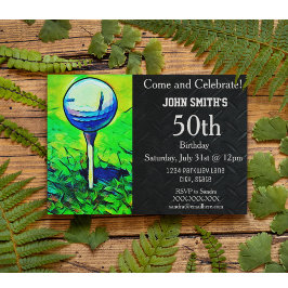 Convite Pai do Esporte de Golfe Personalizado de Homens