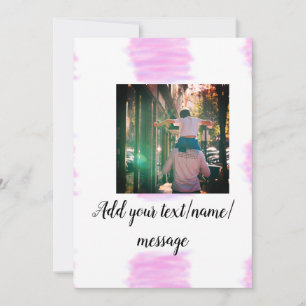 Convite Pai filho papai pintura aguarela rosa roxo adicion