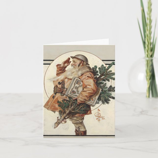 Convite Pai Natal de Natal Leyendecker WWI (Frente)