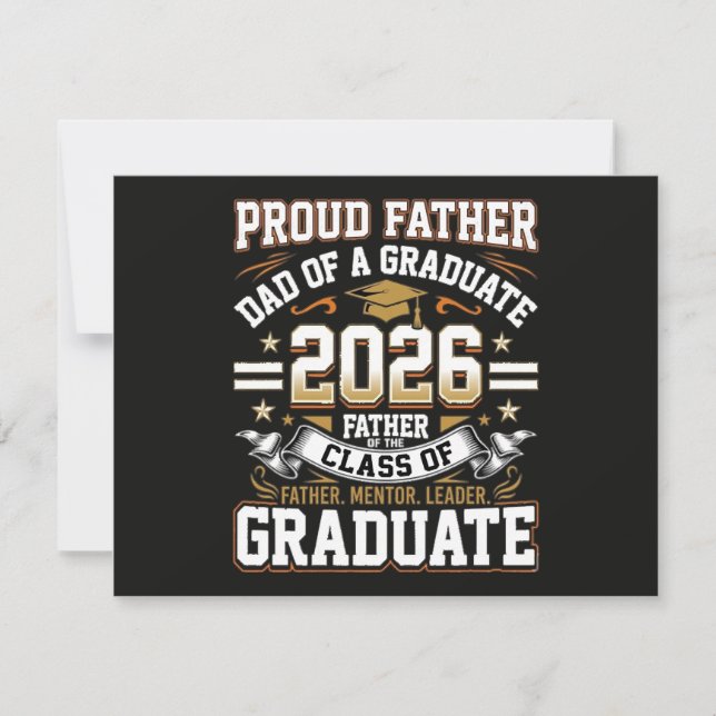 Convite Pai Orgulhoso Graduado da Turma de 2026 (Frente)