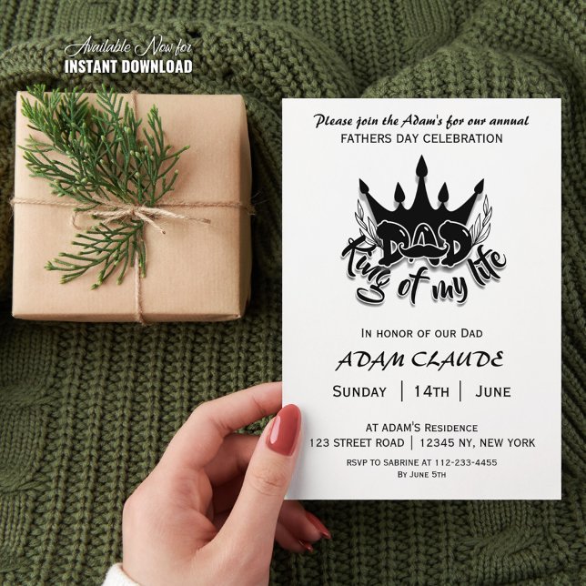 Convite Pai Rei da minha Dia de os pais (Criador carregado)