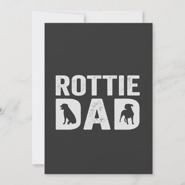 Convite Pai Rottweiler Engraçado Presente Dia dos Pais Cão (Frente)