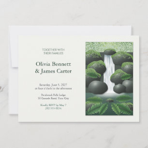 Convite Painel de Casamento Pintado com Cachoeira e Samamb