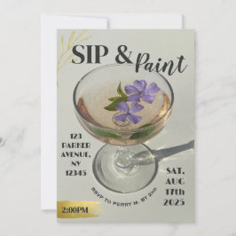 Convite Paint E Sip Invitation Girls Night In