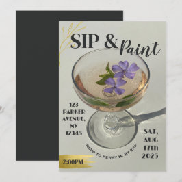 Convite Paint E Sip Invitation Girls Night In